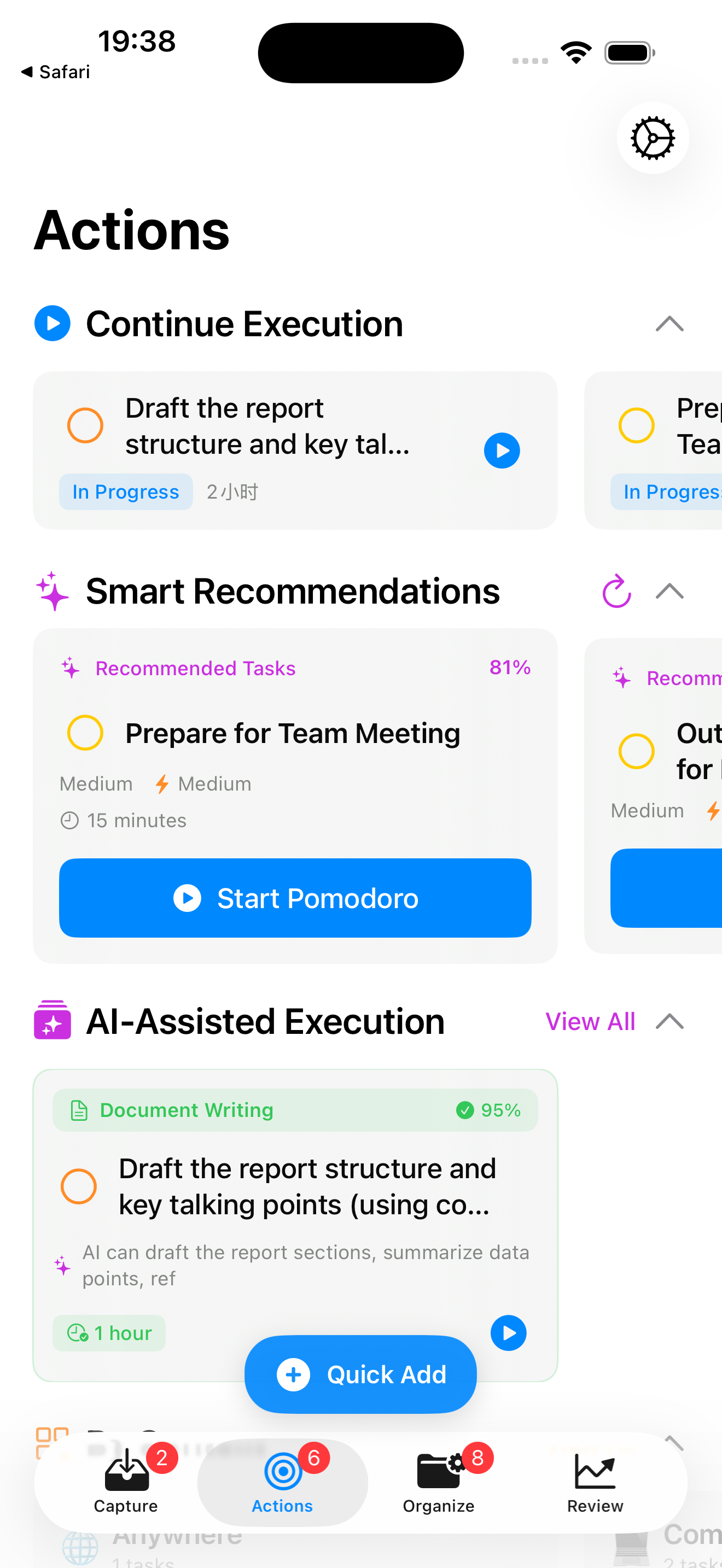 Quest2Do iPhone Edition - AI-powered GTD productivity tool that intelligently analyzes task attributes and recommends actions best suited to your current time, energy, and context. AI assists with executing tasks from code generation to document writing, turning every task into a wonderful adventure